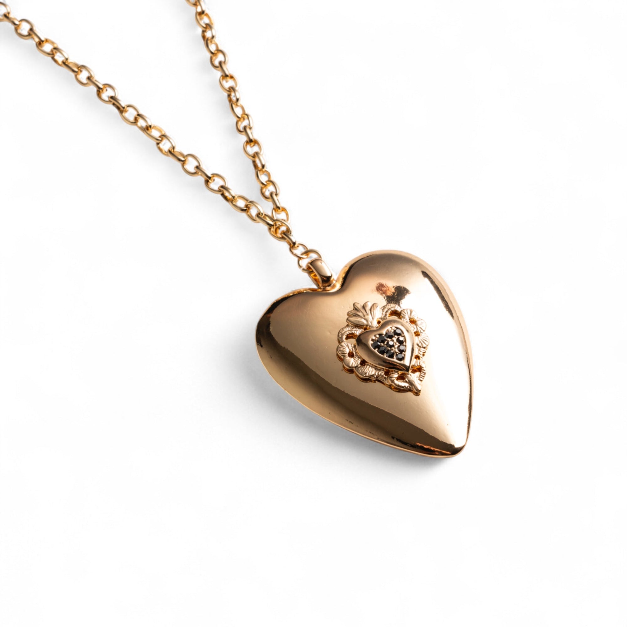 Collana a catena con pendente in metallo con design cuore - Mya Accessories