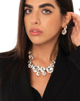 Collana girocollo con catena sottile multi e pietre circolari in vetro tono crystal - Mya Accessories