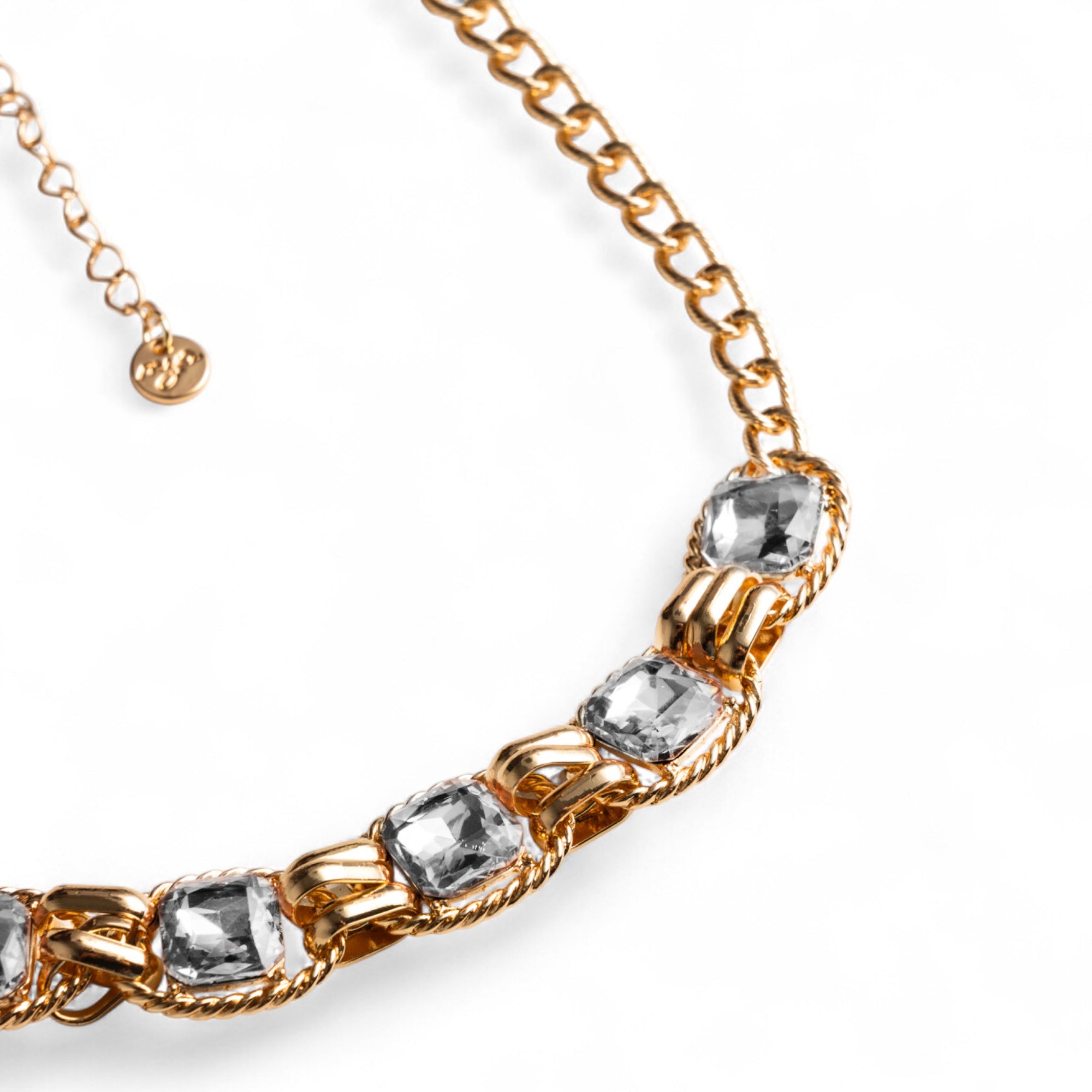 Collana girocollo a catena con pietre in vetro crystal - Mya Accessories