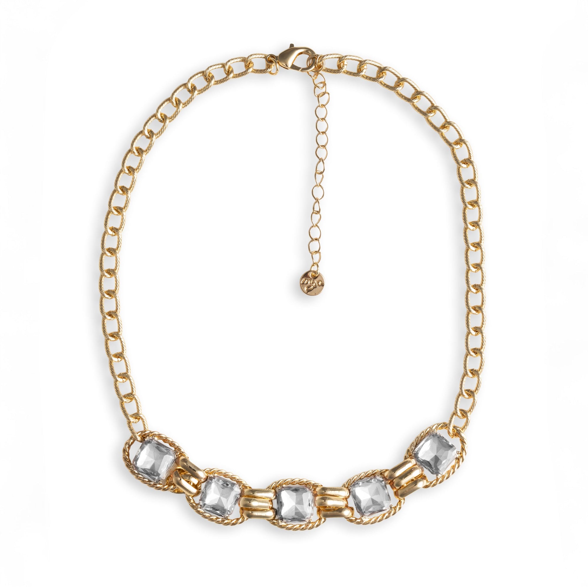 Collana girocollo a catena con pietre in vetro crystal - Mya Accessories