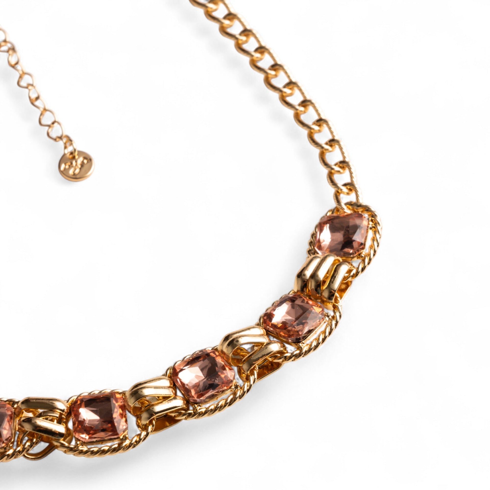 Collana girocollo a catena con pietre in vetro topazio - Mya Accessories