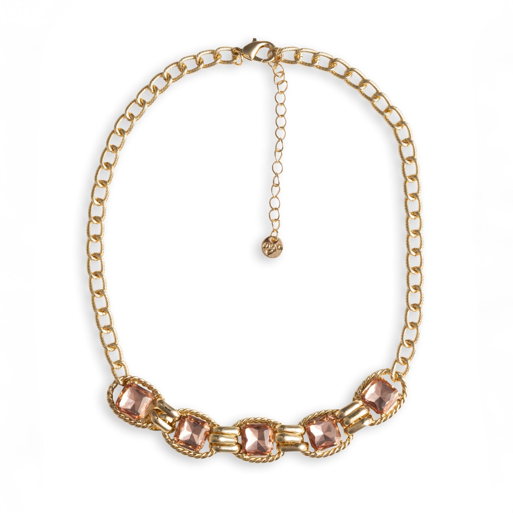 Collana girocollo a catena con pietre in vetro topazio - Mya Accessories