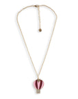 Collana girocollo a catena sottile con pendente a mongolfiera smaltata tono rosa - Mya Accessories