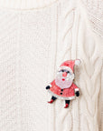 Spilla con base in metallo design in acrilico a forma di babbo natale - Mya Accessories