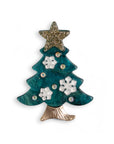 Spilla con base in metallo, design ad albero di natale in acrilico - Mya Accessories