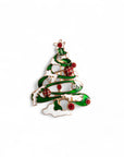 Spilla in metallo a forma di albero di natale con pietre in vetro - Mya Accessories