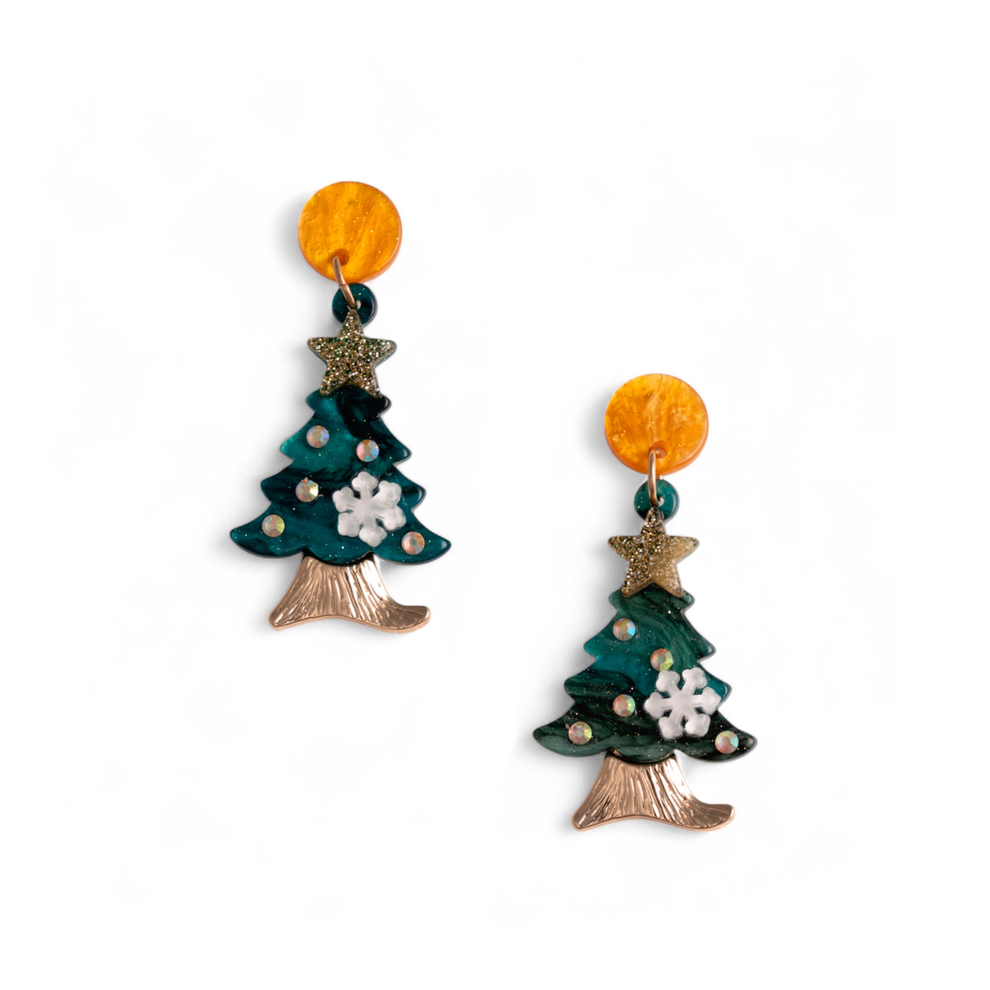 Orecchini pendenti ad albero di natale in acrilico - Mya Accessories