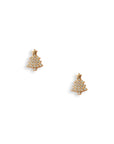 Orecchini piccoli in metallo con design ad albero di natale con pietre in vetro crystal - Mya Accessories