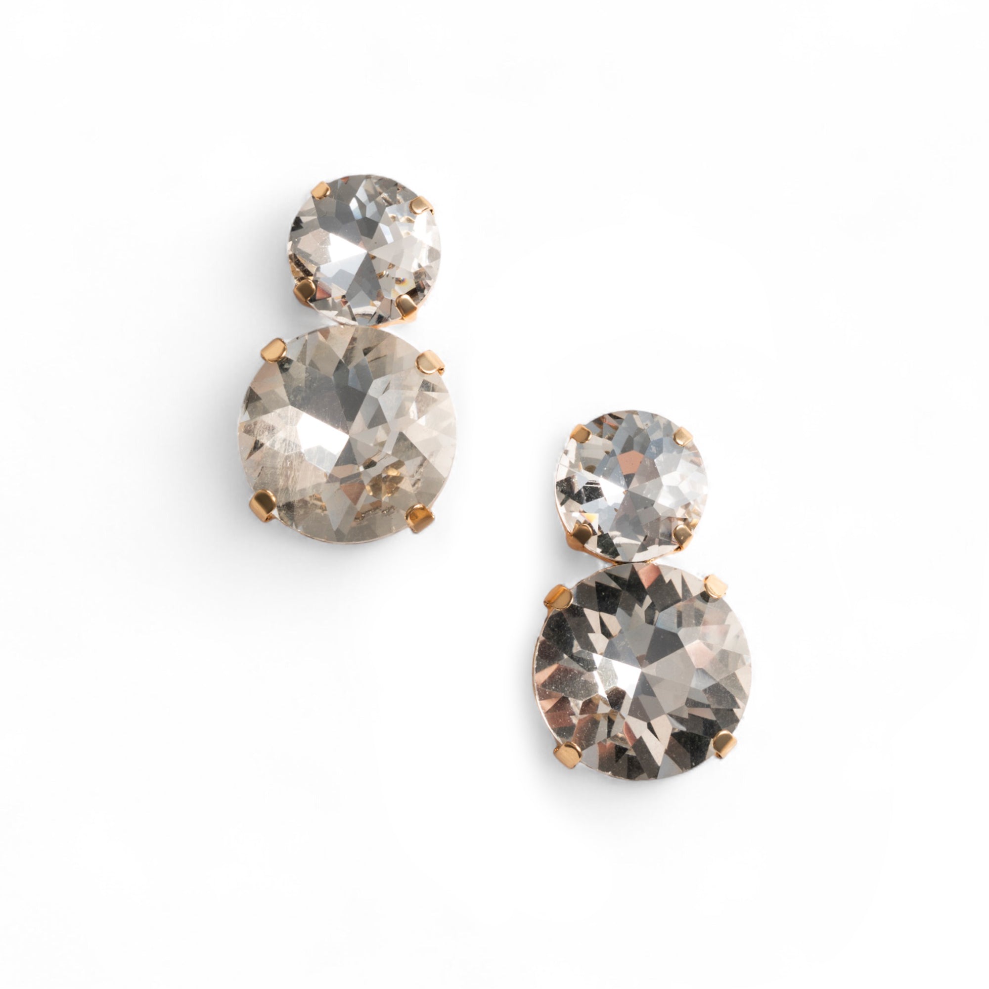 Orecchini pendenti in metallo dal design circolare con pietre in vetro crystal - Mya Accessories