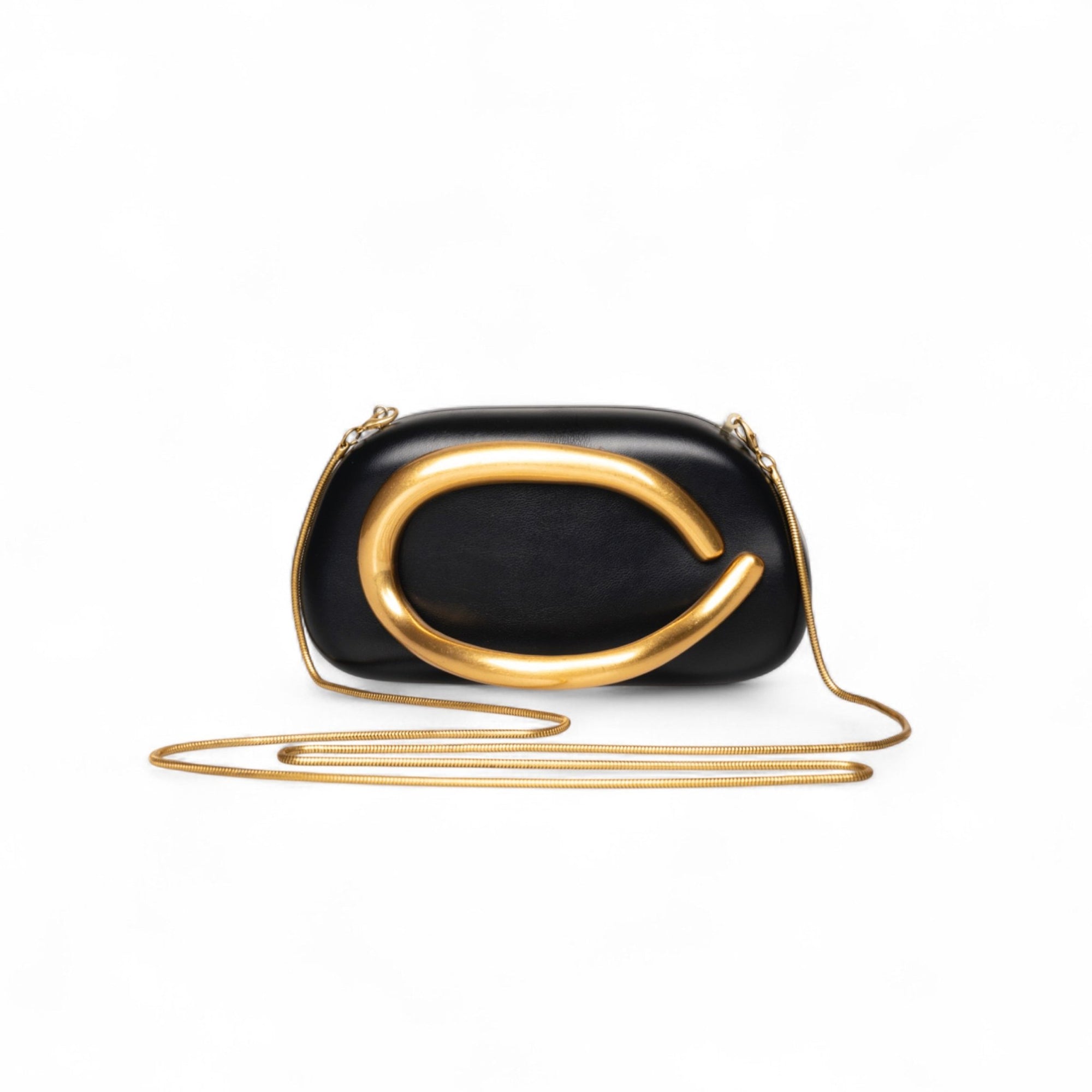 Borsa clutch nera con dettaglio in metallo - Mya Accessories