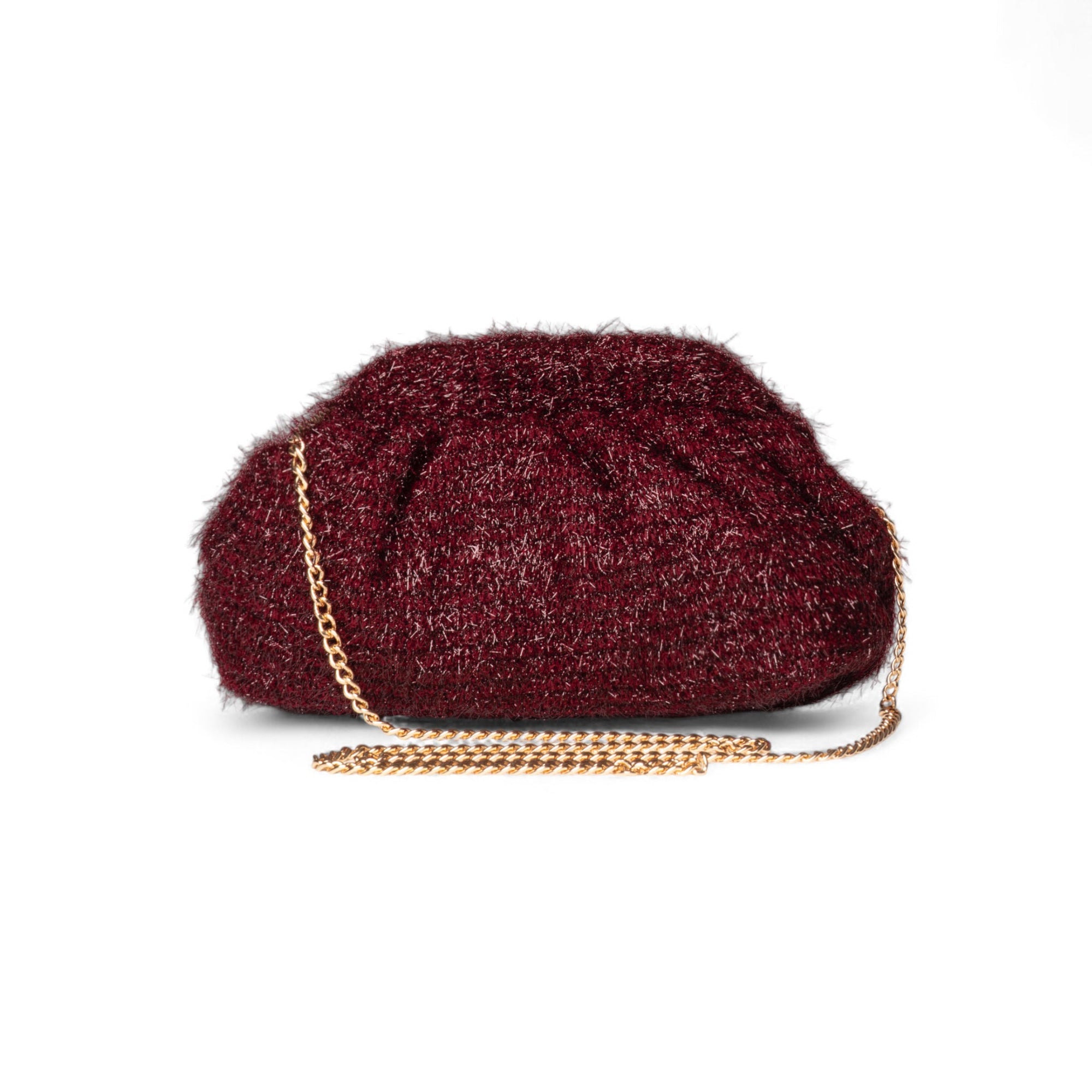 Borsa clutch in tessuto morbido bordeaux - Mya Accessories