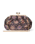 Borsa a caramella in tessuto con stampa tono viola - Mya Accessories