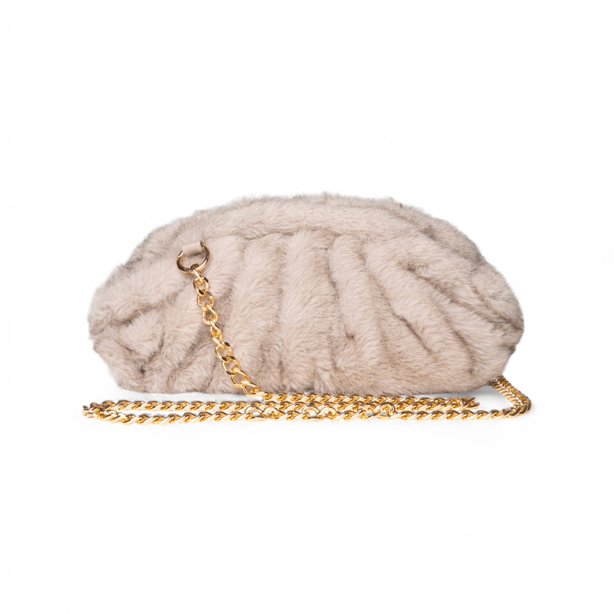 Borsa clutch in tessuto morbido tono beige - Mya Accessories