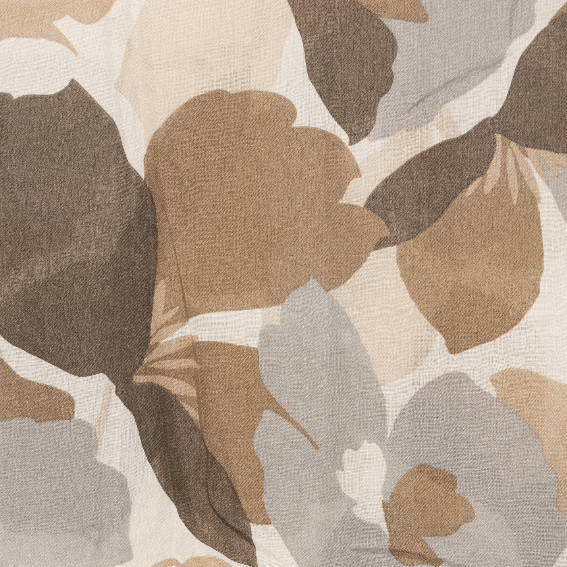 Sciarpa in cotone a fantasia floreale tono beige - Mya Accessories
