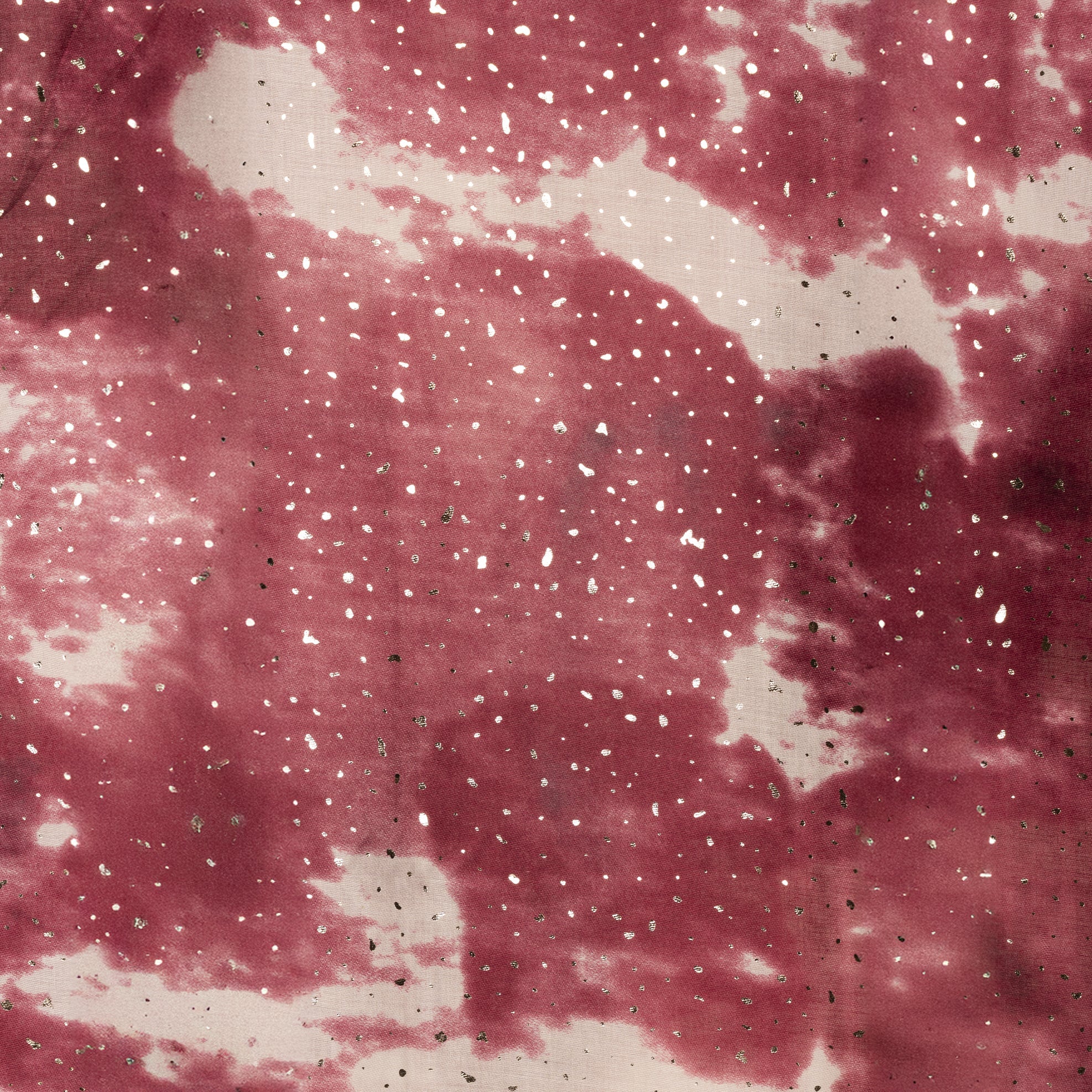 Sciarpa in cotone a fantasia tono magenta con brillantini oro - Mya Accessories