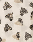 Sciarpa in cotone bianca con stampa a cuori animalier - Mya Accessories