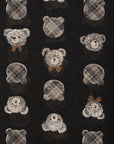 Sciarpa in cotone nera con stampa ad orsacchiotti - Mya Accessories