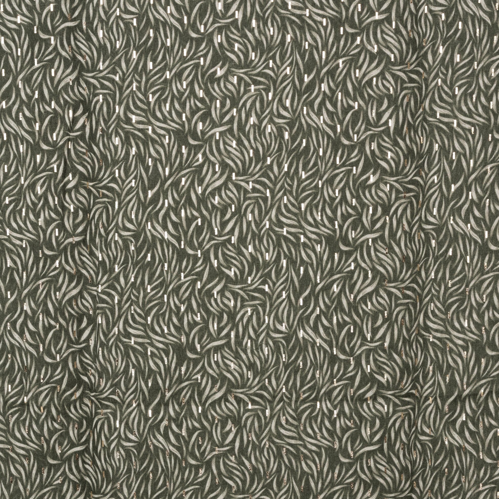 Sciarpa in cotone verde con stampa a foglioline bianche ed oro - Mya Accessories