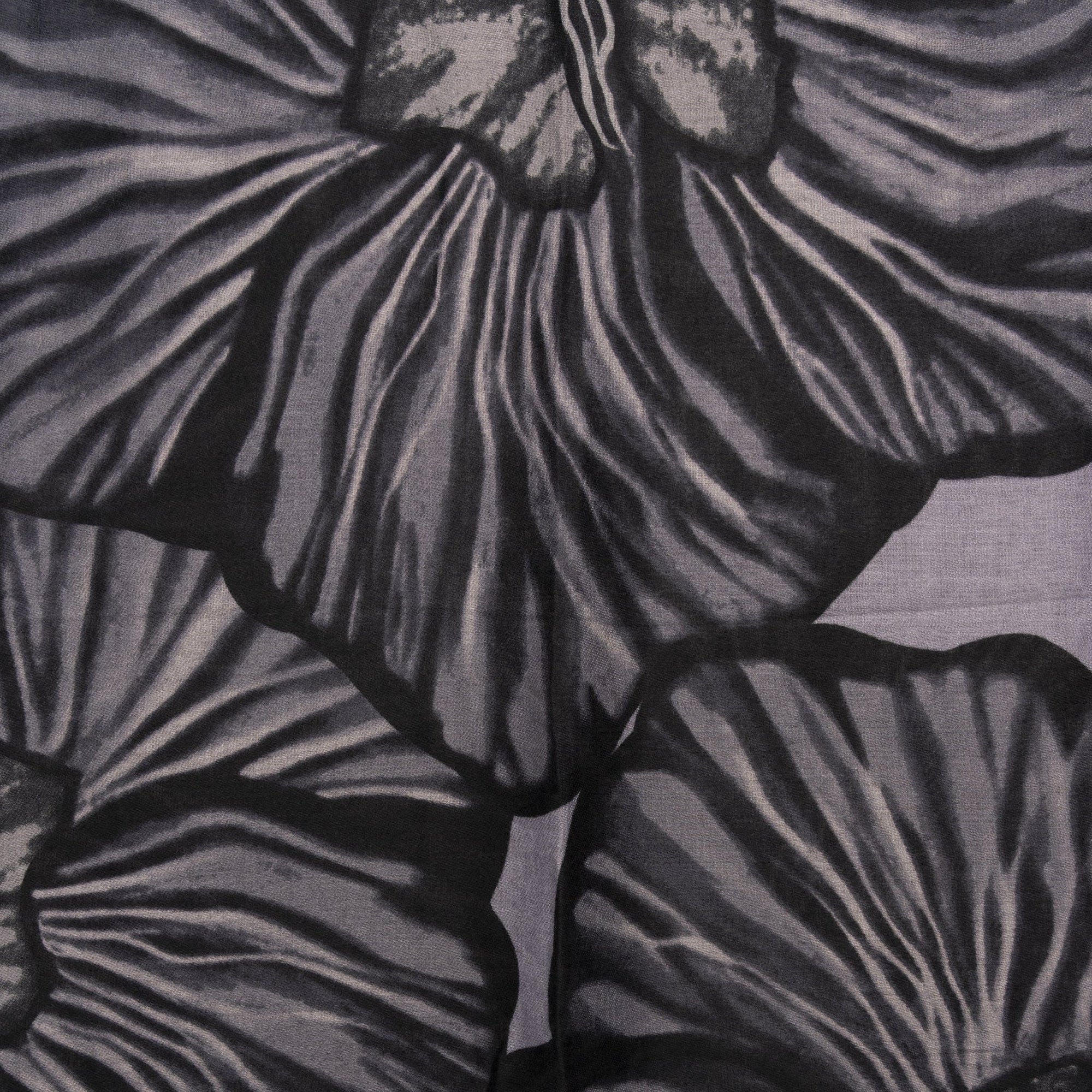 Sciarpa in cotone tono nero con stampa a fiori - Mya Accessories