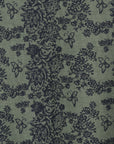 Sciarpa in cotone verde con stampa a ricamo nera - Mya Accessories