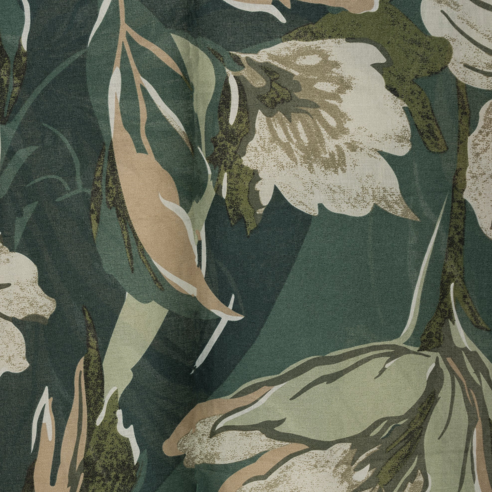 Sciarpa in cotone verde con stampa floreale - Mya Accessories