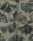 Sciarpa in cotone verde con stampa a fiore verde ed oro - Mya Accessories