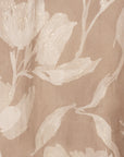 Sciarpa in cotone fango con stampa a fiori beige - Mya Accessories