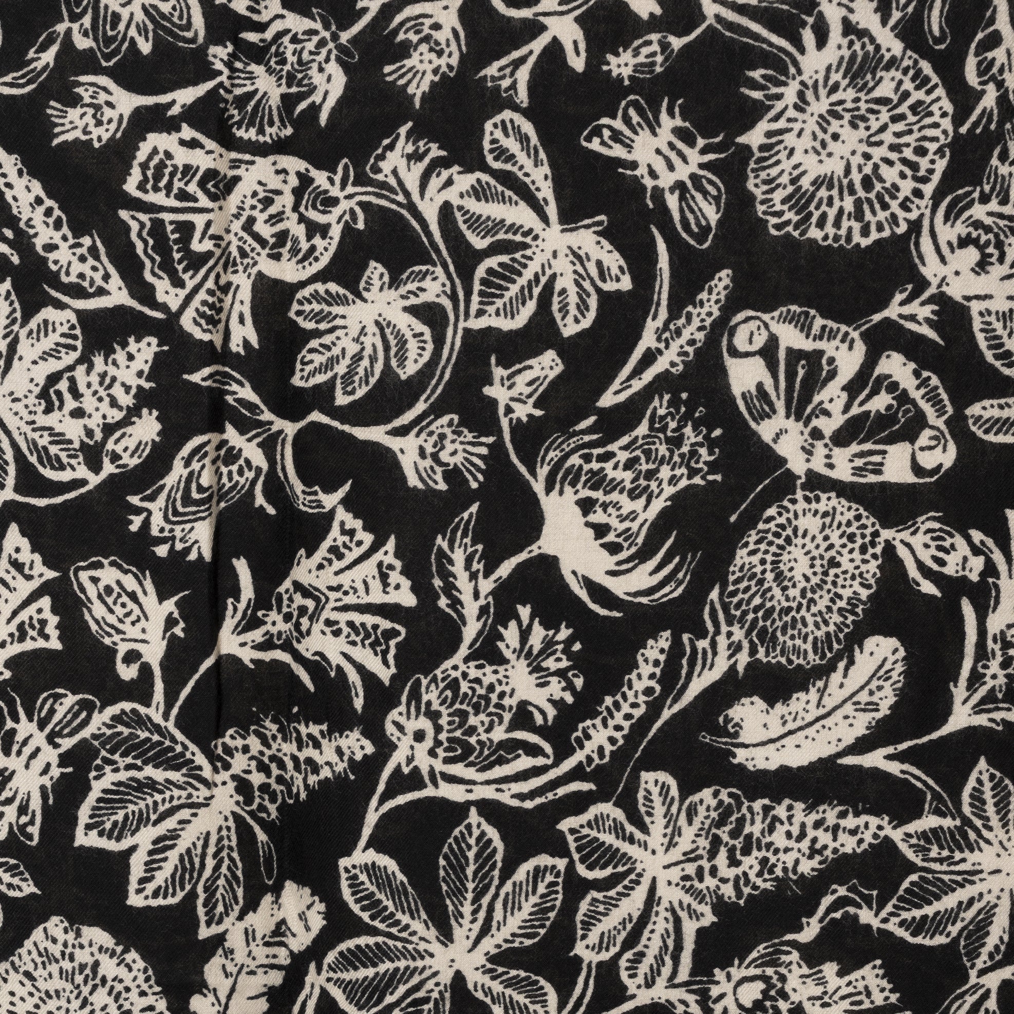 Sciarpa in lana nera con stampa bianca - Mya Accessories