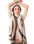 Sciarpa in lana beige con stampa effetto marmo tono beige - Mya Accessories