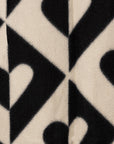 Sciarpa in lana con stampa a cuori bicolore bianca e nera - Mya Accessories