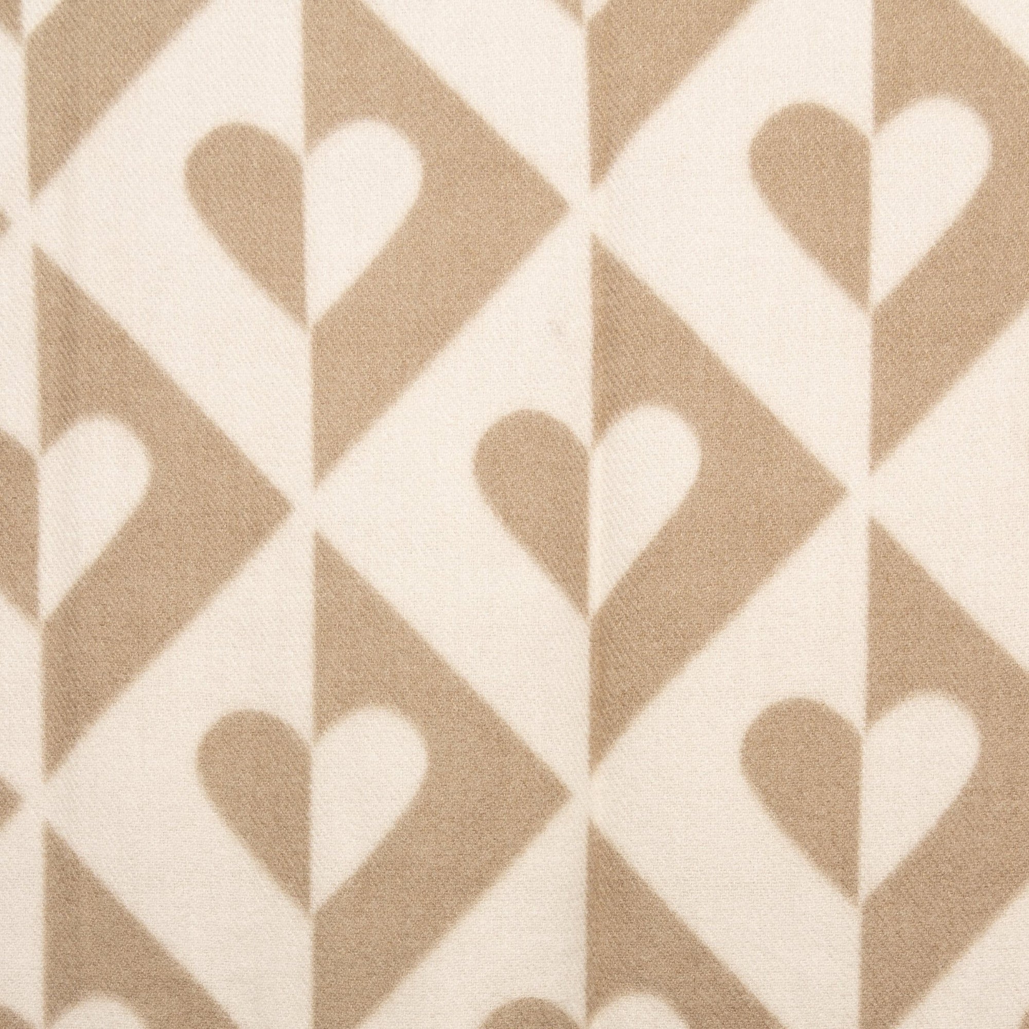 Sciarpa in lana con stampa a cuori bicolore bianca e beige - Mya Accessories