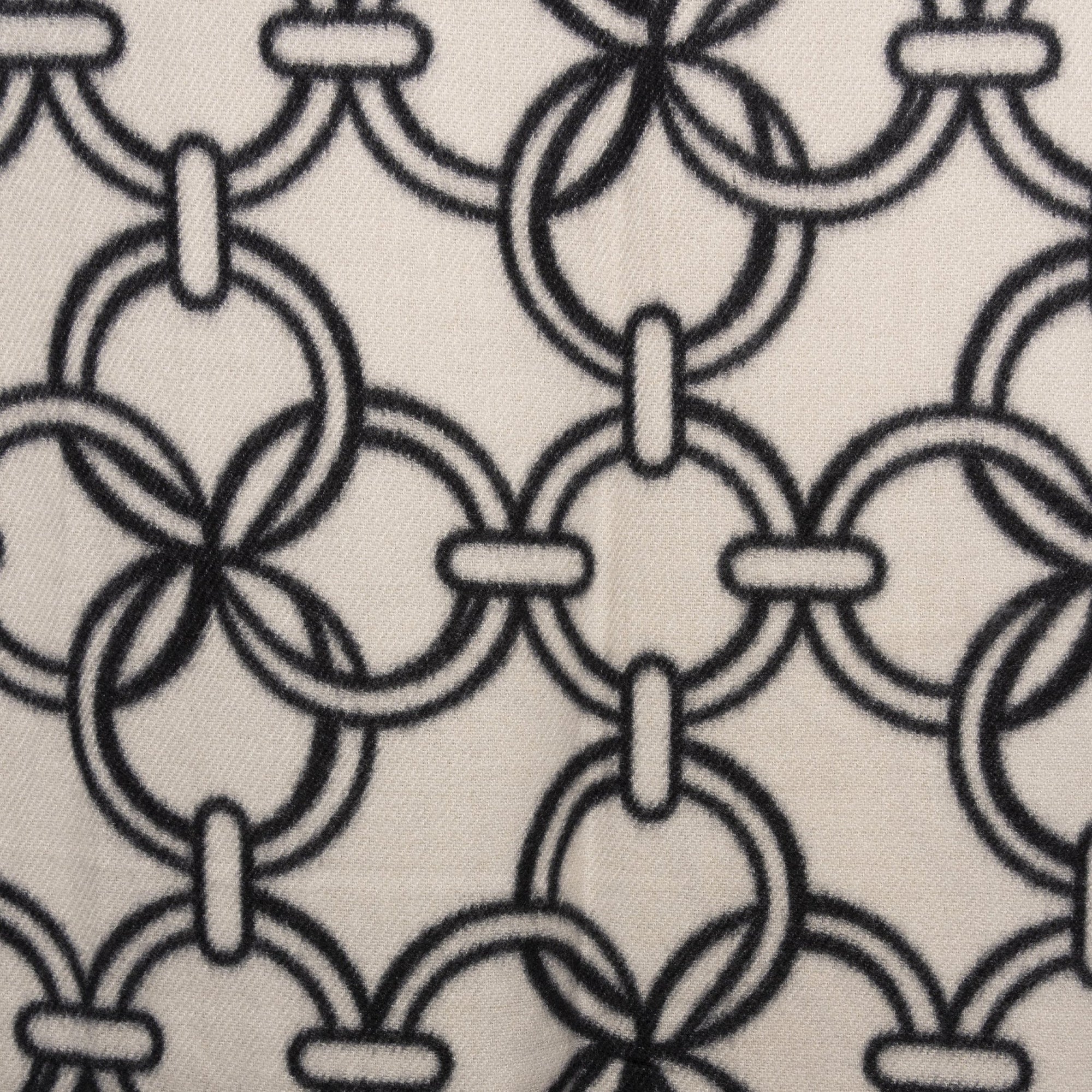 Sciarpa in lana bianca con stampa simmetrica nera - Mya Accessories
