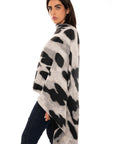 Sciarpa in lana con stampa maculata tono bianco e nero - Mya Accessories