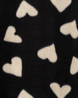 Sciarpa in lana nera con stampa a cuori bianchi - Mya Accessories