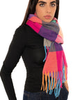 Sciarpa in lana con stampa a scacchi multicolore - Mya Accessories
