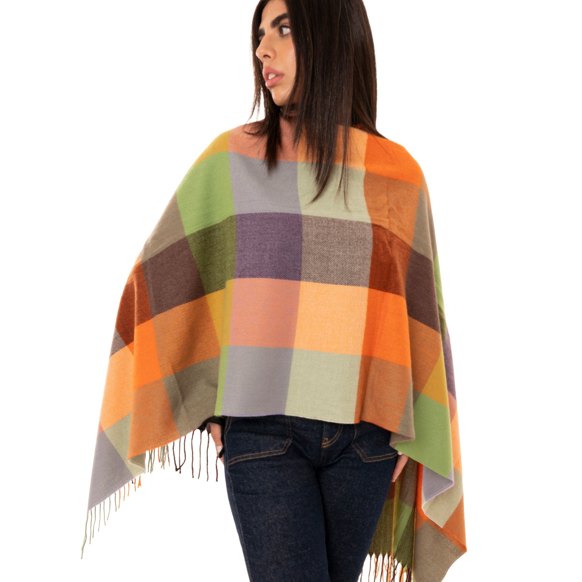 Sciarpa in lana con stampa a scacchi multicolore - Mya Accessories