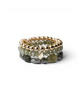 Bracciale elastico multi filo con pietre in acrilico e vetro tono verde - Mya Accessories