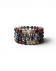 Bracciale elastico a quattro fili con pietre in acrilico multicolore - Mya Accessories