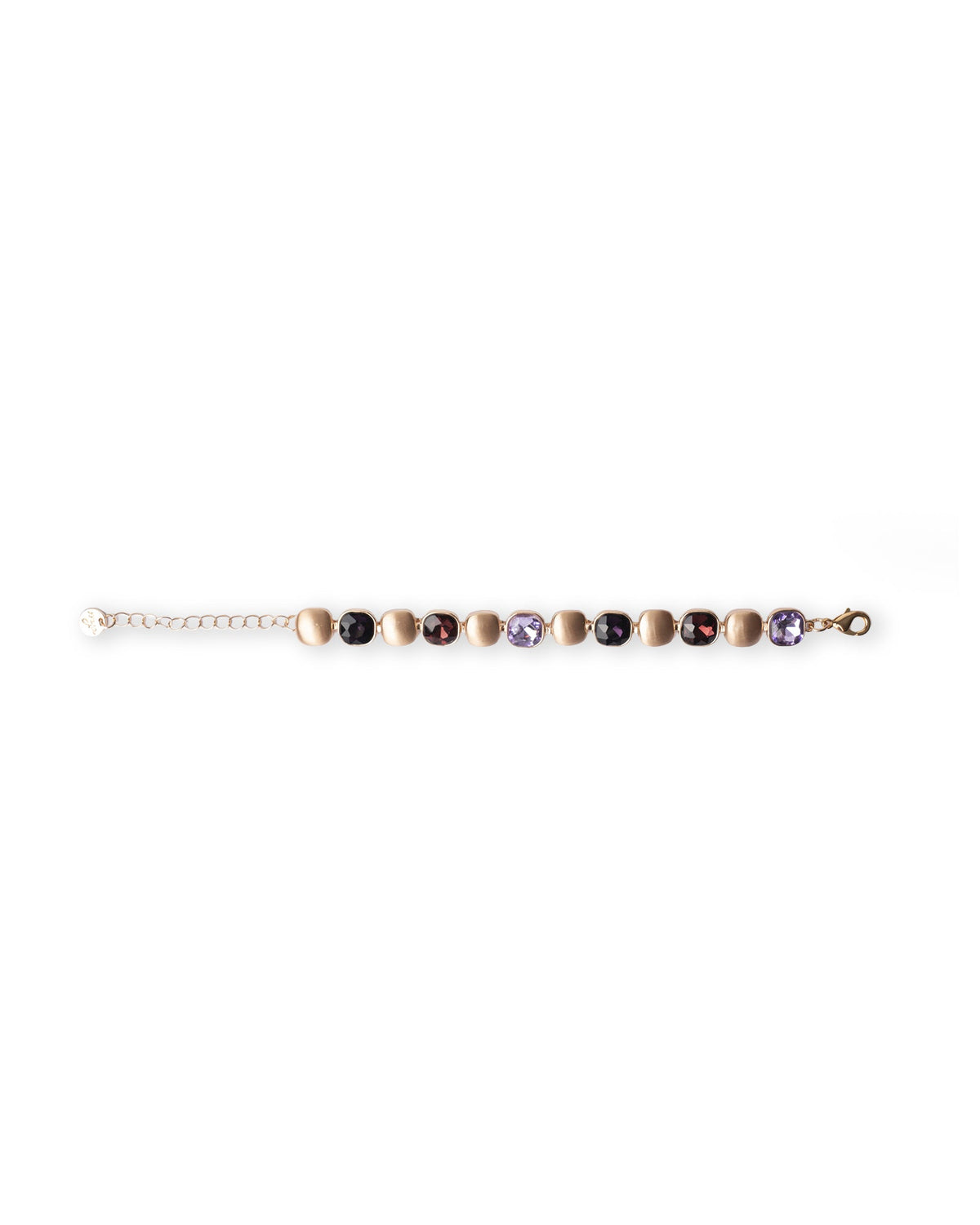 Bracciale in metallo con inserti di pietre in vetro viola - Mya Accessories