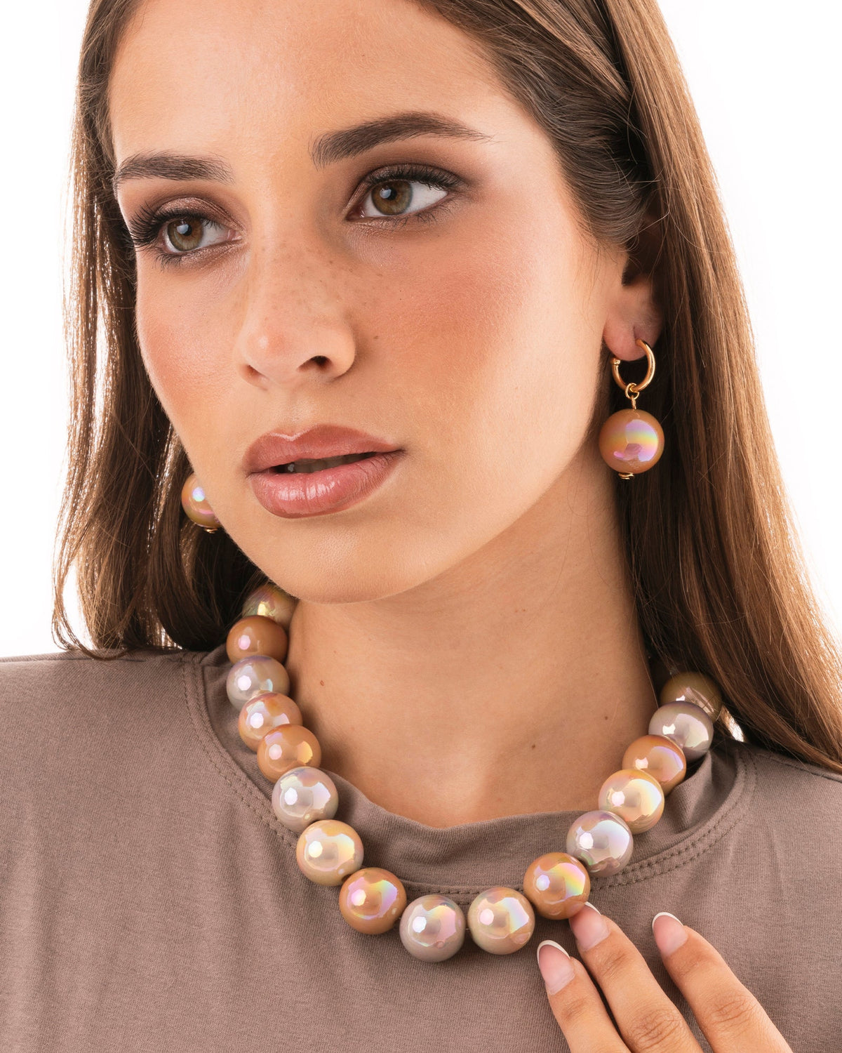 Collana girocollo con pietre in vetro multicolore - Mya Accessories