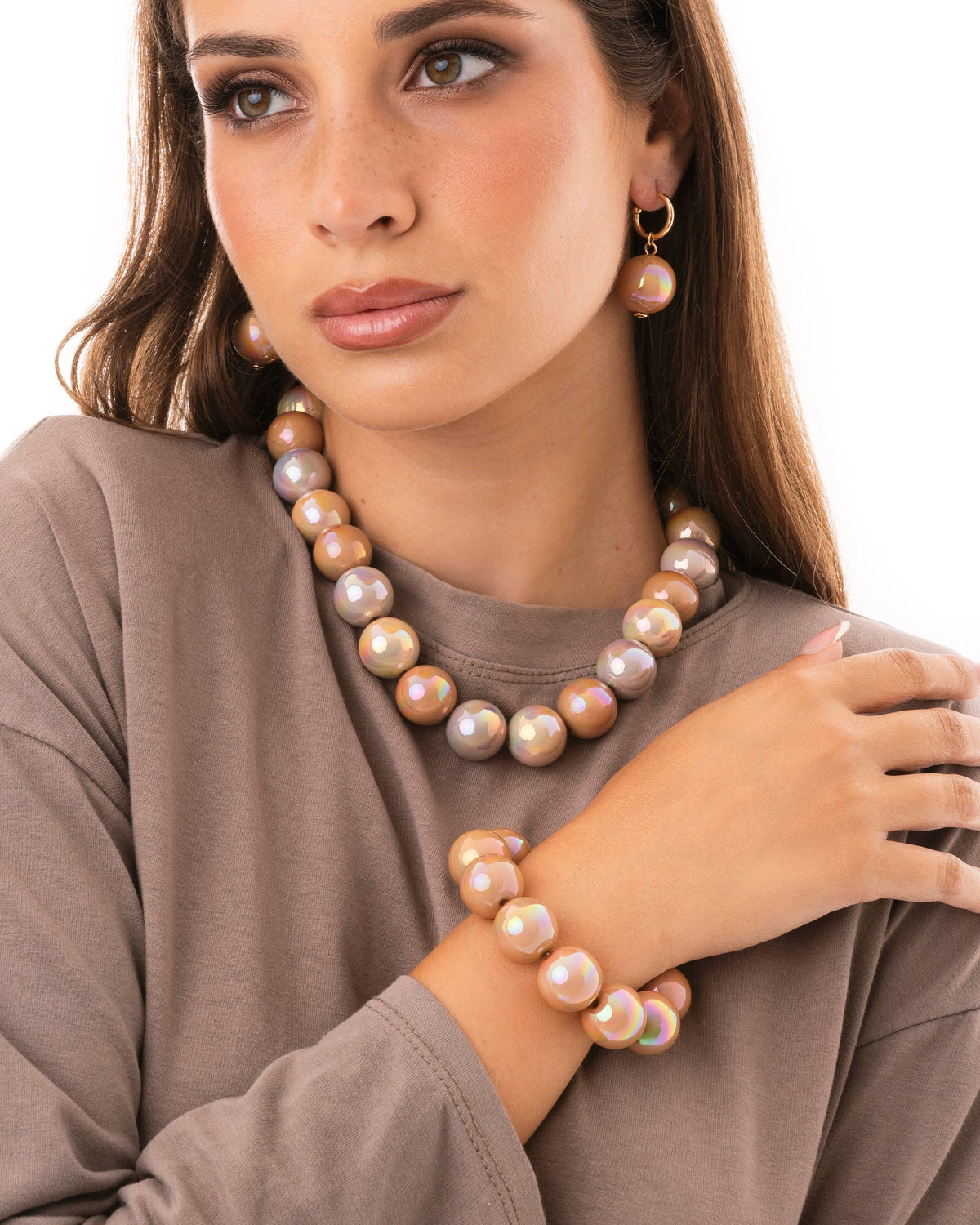 Collana girocollo con pietre in vetro multicolore - Mya Accessories