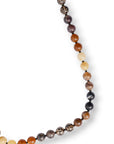Collana lunga con sfere in acrilico e resina animalier sui toni del marrone - Mya Accessories
