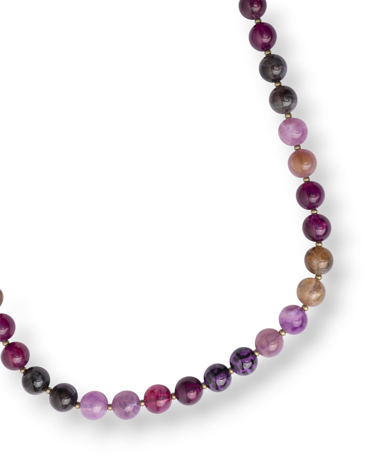 Collana lunga con sfere in acrilico e resina animalier tono viola - Mya Accessories