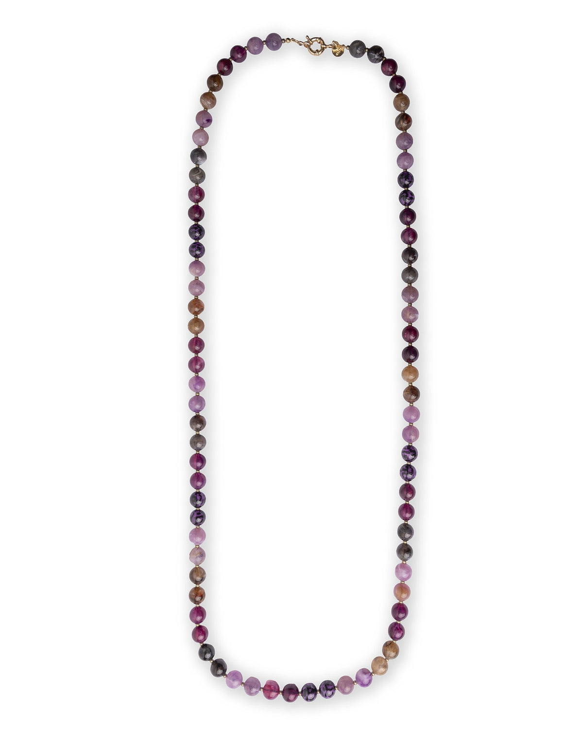 Collana lunga con sfere in acrilico e resina animalier tono viola - Mya Accessories