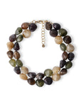 Collana girocollo a due fili con pietre grandi in acrilico tono verde - Mya Accessories