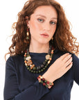Collana a due fili con pietre in acrilico multicolore - Mya Accessories