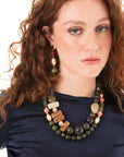 Collana a due fili con pietre in acrilico multicolore - Mya Accessories