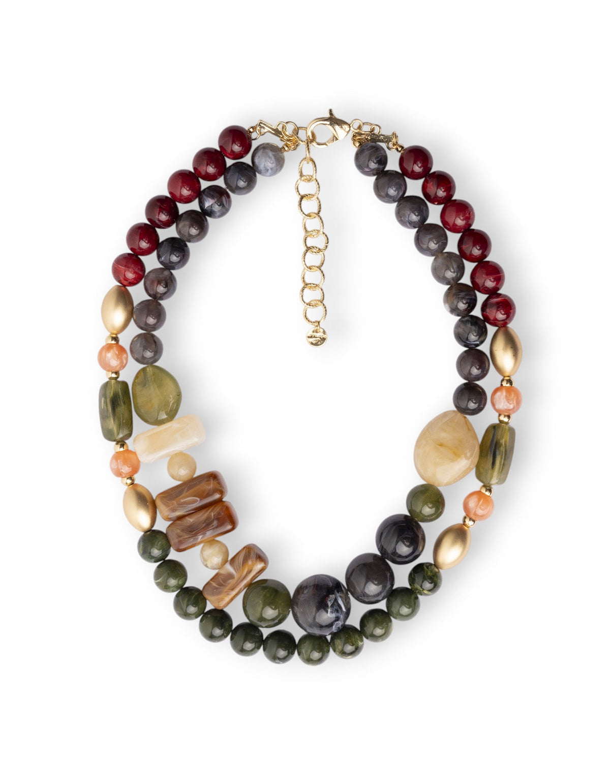 Collana a due fili con pietre in acrilico multicolore - Mya Accessories