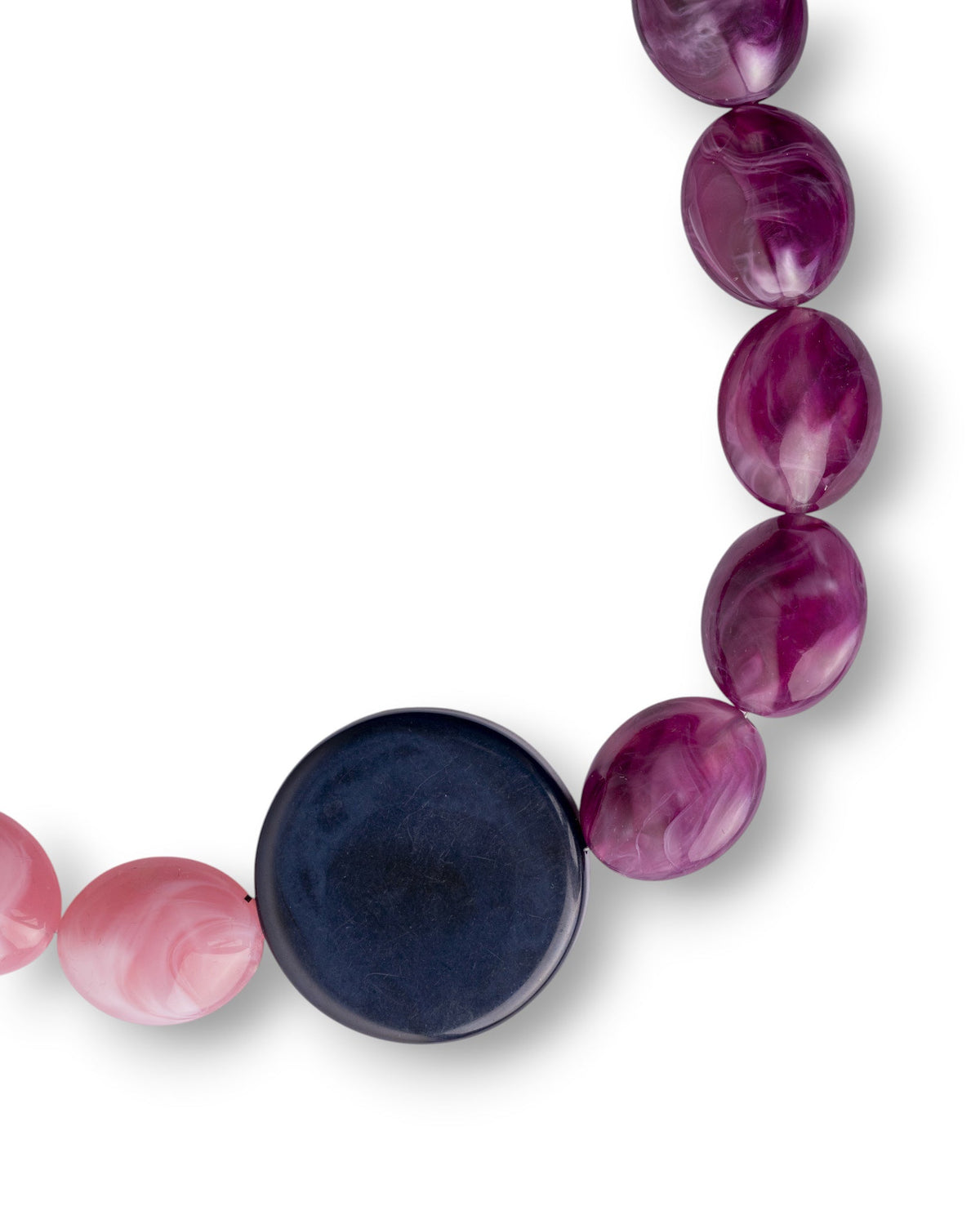 Collana girocollo in acrilico con pietre marrone e viola - Mya Accessories