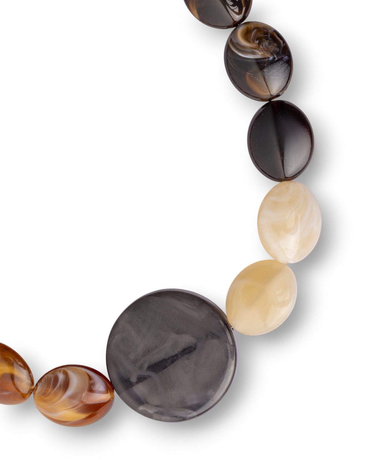 Collana girocollo in acrilico con pietre marrone e topazio - Mya Accessories